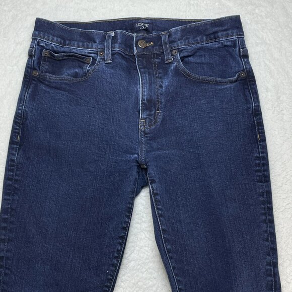 J Crew Jeans Mens Sz 32 Blue Flex Stretch Mid Rise Skinny Leg Dark Wash 31x29 - Picture 2 of 13